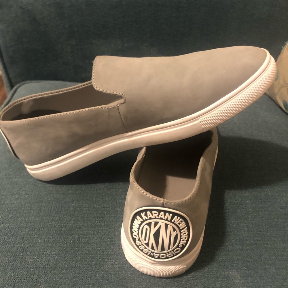 Gray DKNY slip on sneakers!